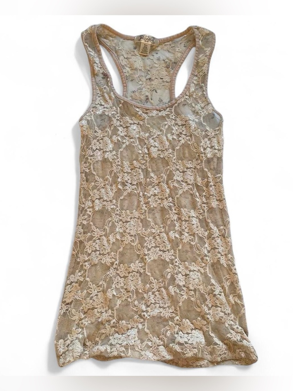 Lace Tank Top - Beige/Cream